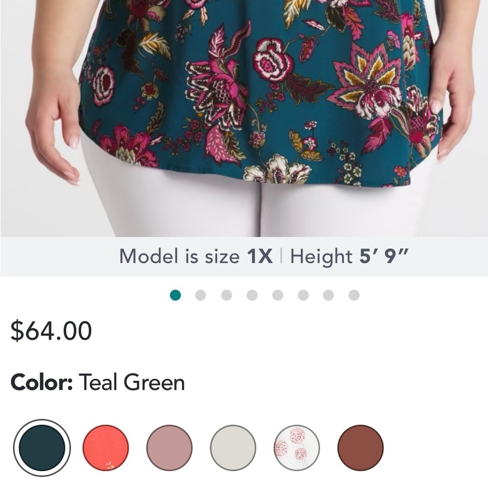 Like-new Daniel Rainn Quinn Sleeveless Keyhole Crochet Blouse, 3X, teal green